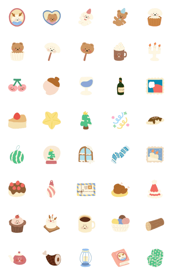 [LINE絵文字]Cutie x-mas 2の画像一覧