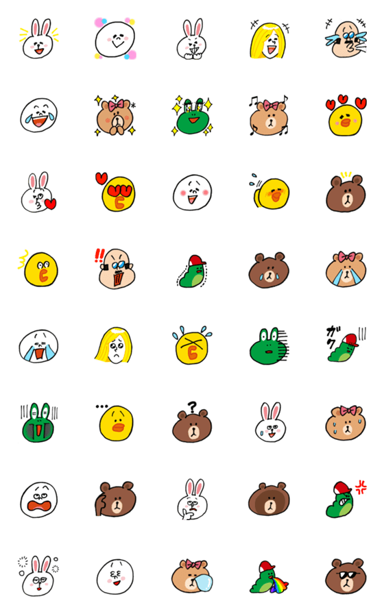 [LINE絵文字]ねこみずのBROWN ＆ FRIENDS動く絵文字の画像一覧