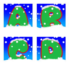 [LINE絵文字] クリスマス風の動く英数字の画像