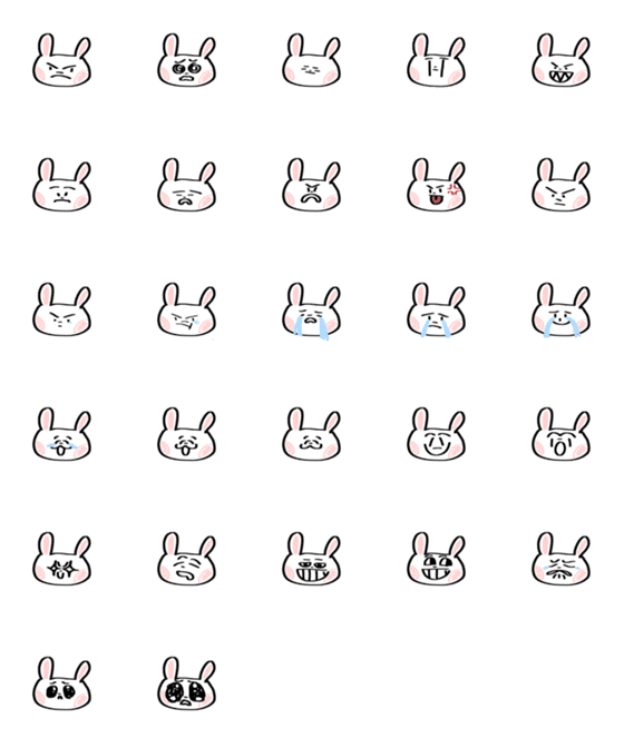 [LINE絵文字]adorable rabbitの画像一覧