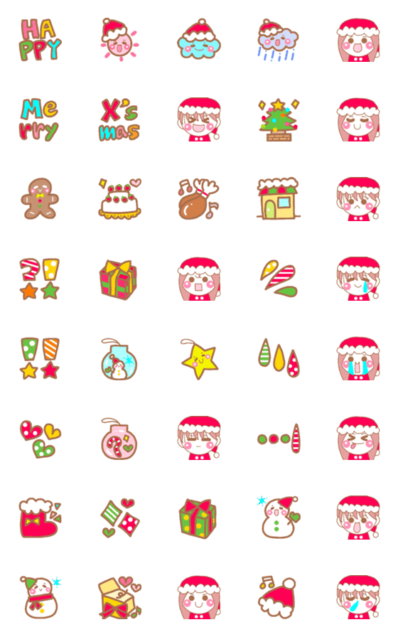 [LINE絵文字]可愛いクリスマスの絵文字♡の画像一覧