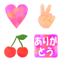 [LINE絵文字] 年中使える♥ゆるかわいい♥挨拶や果物の画像