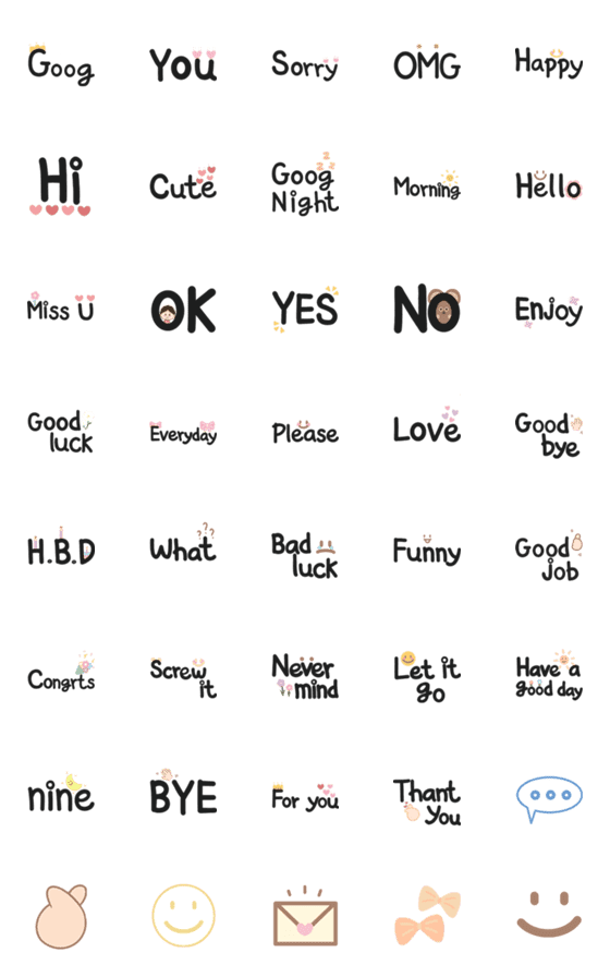 [LINE絵文字]word emoijの画像一覧