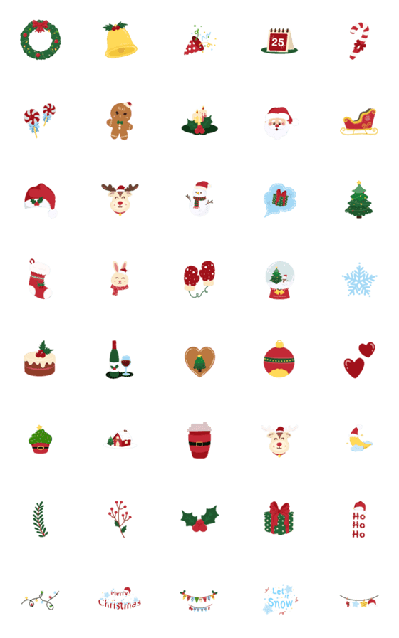 [LINE絵文字]Cute Christmas emoji in decemberの画像一覧