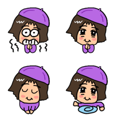 [LINE絵文字] purple cap girlの画像