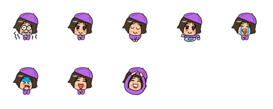 [LINE絵文字]purple cap girlの画像一覧