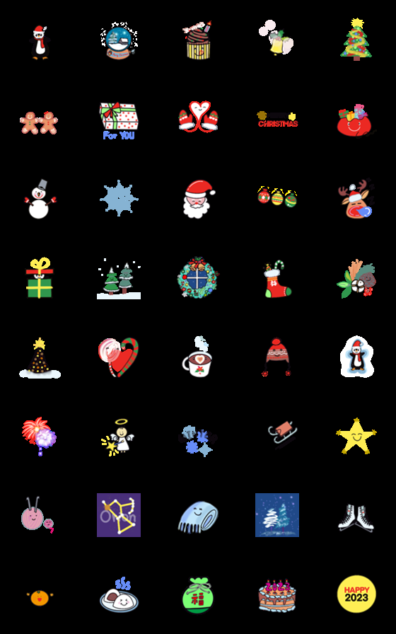 [LINE絵文字]WINTER Emoji 40の画像一覧