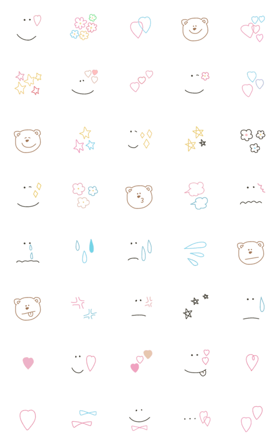 [LINE絵文字]♡シンプルにかわいい詰め合わせの画像一覧