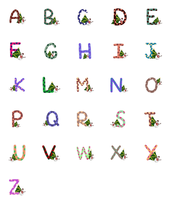 [LINE絵文字]Emoji letters A-Zの画像一覧