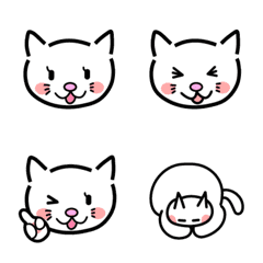 [LINE絵文字] 白いねこちゃんの絵文字の画像