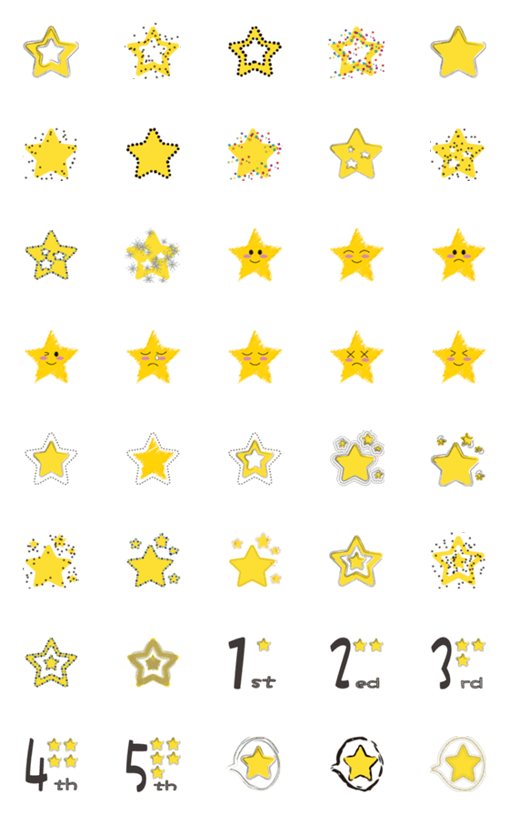 [LINE絵文字]Various Star Emoticons_Part 1の画像一覧