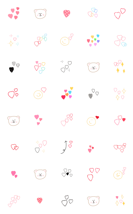 [LINE絵文字]♡ハート詰め合わせ♡の画像一覧