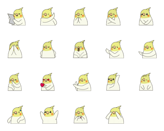 [LINE絵文字]Daily expressions of parrotsの画像一覧