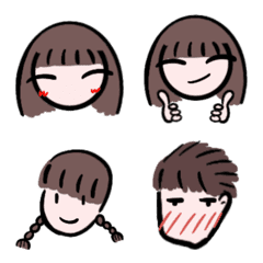 [LINE絵文字] A family of three emoji stickersの画像