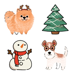 [LINE絵文字] Doggy Christmas Emojisの画像