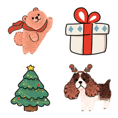 [LINE絵文字] Doggy Christmas Emojis 2の画像