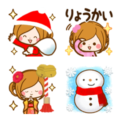 [LINE絵文字] 冬の癒され絵文字【クリスマス〜年末年始】の画像