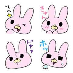 [LINE絵文字] ピンクなうさぎの絵文字の画像