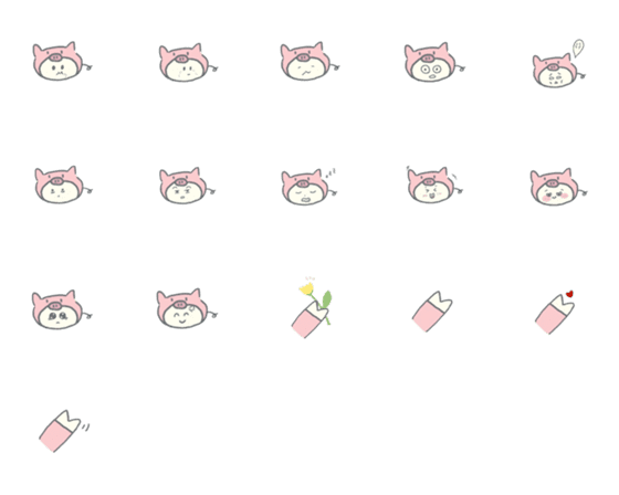 [LINE絵文字]a little pigの画像一覧