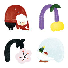 [LINE絵文字] 曲がるクリスマス×連休の絵文字スタンプの画像