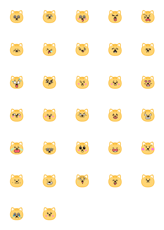 [LINE絵文字]Facial expression catの画像一覧