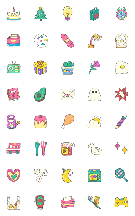 [LINE絵文字]cute random thingsの画像一覧