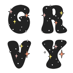 [LINE絵文字] Twinkle Groovy Retro Letterの画像