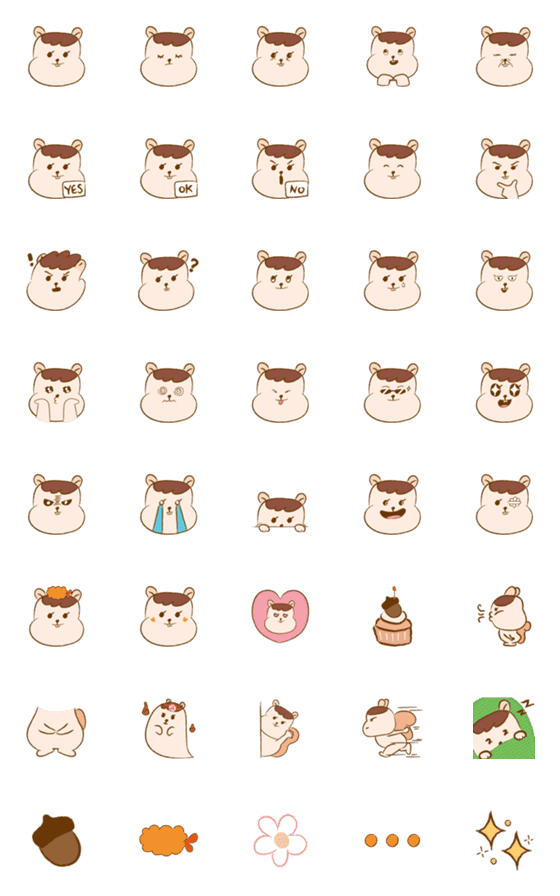 [LINE絵文字]Cutie pie squirrel emojiの画像一覧