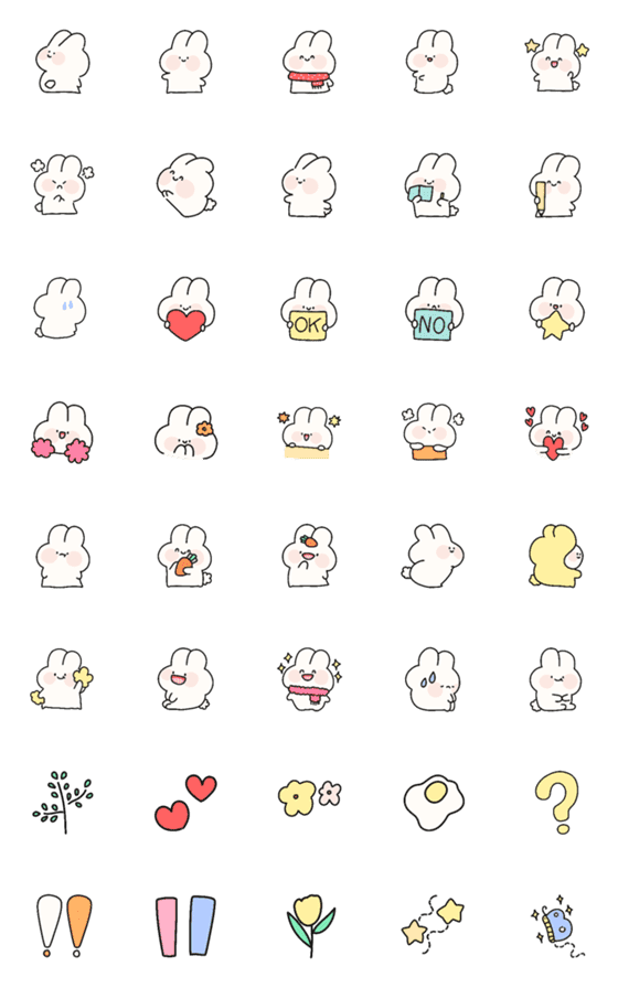 [LINE絵文字]cute rabbit emoji *の画像一覧