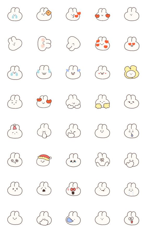 [LINE絵文字]Rabbit rabbit cute emojiの画像一覧