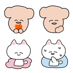 [LINE絵文字] つるつるいぬとごまねこのゆるゆる生活の画像