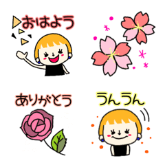 [LINE絵文字] キラキラ女子(年中使える絵文字)の画像