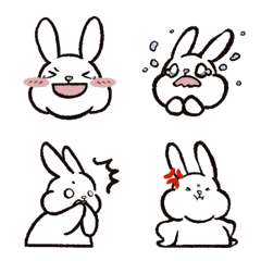 [LINE絵文字] かわいいうさぎのシロちゃん 動く絵文字の画像