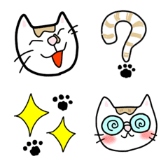 [LINE絵文字] 猫ちゃん絵文字【白茶】の画像