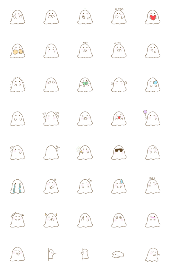 [LINE絵文字]cutest little ghostの画像一覧