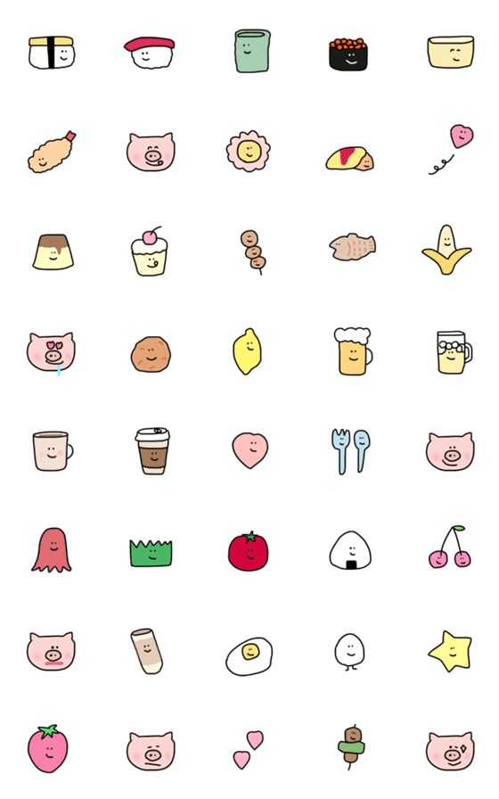 [LINE絵文字]cuteな食べ物♡の画像一覧