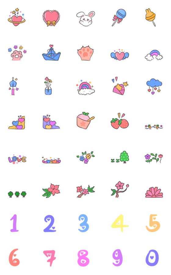 [LINE絵文字]cute chat message decorationの画像一覧