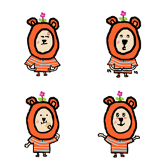 [LINE絵文字] Orange Flower Bearの画像