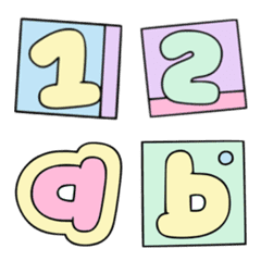 [LINE絵文字] cute numbers pastel ＆ a-zの画像