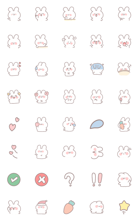 [LINE絵文字]Mimi Mo cute rabbitの画像一覧