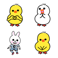 [LINE絵文字] 46th Pair of Yellow ＆ white fowlの画像