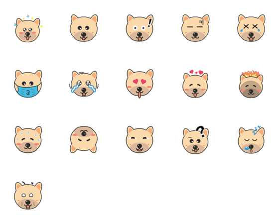 [LINE絵文字]Una-mix puppy Emojiの画像一覧