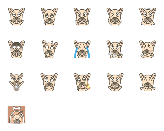 [LINE絵文字]Fafa Dog 1 : first Emoji ！の画像一覧