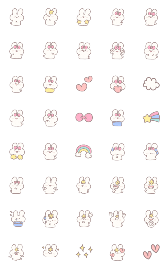 [LINE絵文字]Rabbit rabbit emoji *の画像一覧