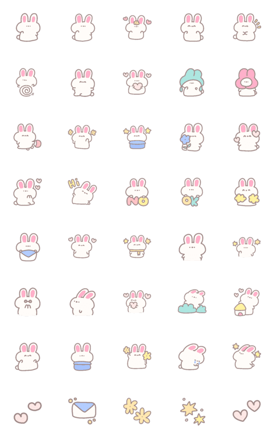 [LINE絵文字]Rabbit emoji cute cuteの画像一覧