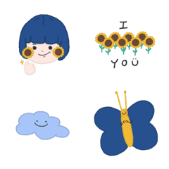 [LINE絵文字] Flower cheek : Sunflowerの画像