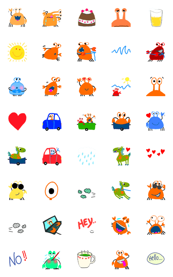 [LINE絵文字]crab and friends llの画像一覧