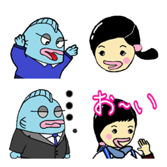 [LINE絵文字] 半行人とゆかちゃんの画像