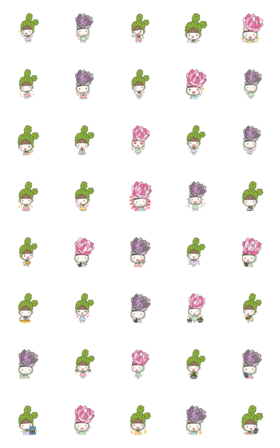 [LINE絵文字]Cactus ＆ Succulentの画像一覧