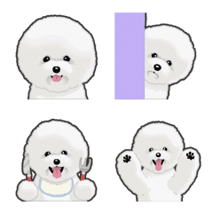 [LINE絵文字] ビションフリーゼ（犬）の画像